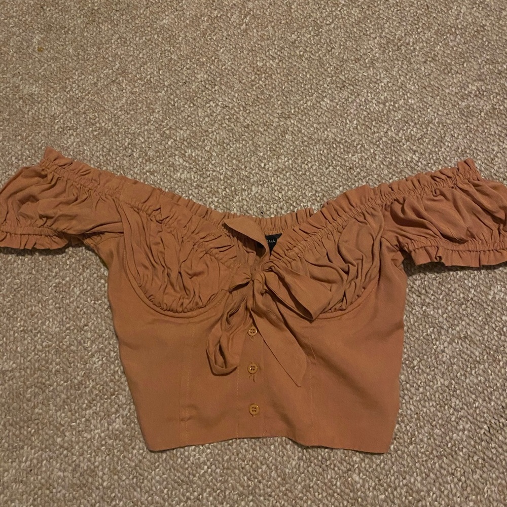 Kendall & Kylie Tie Front Bustier Top